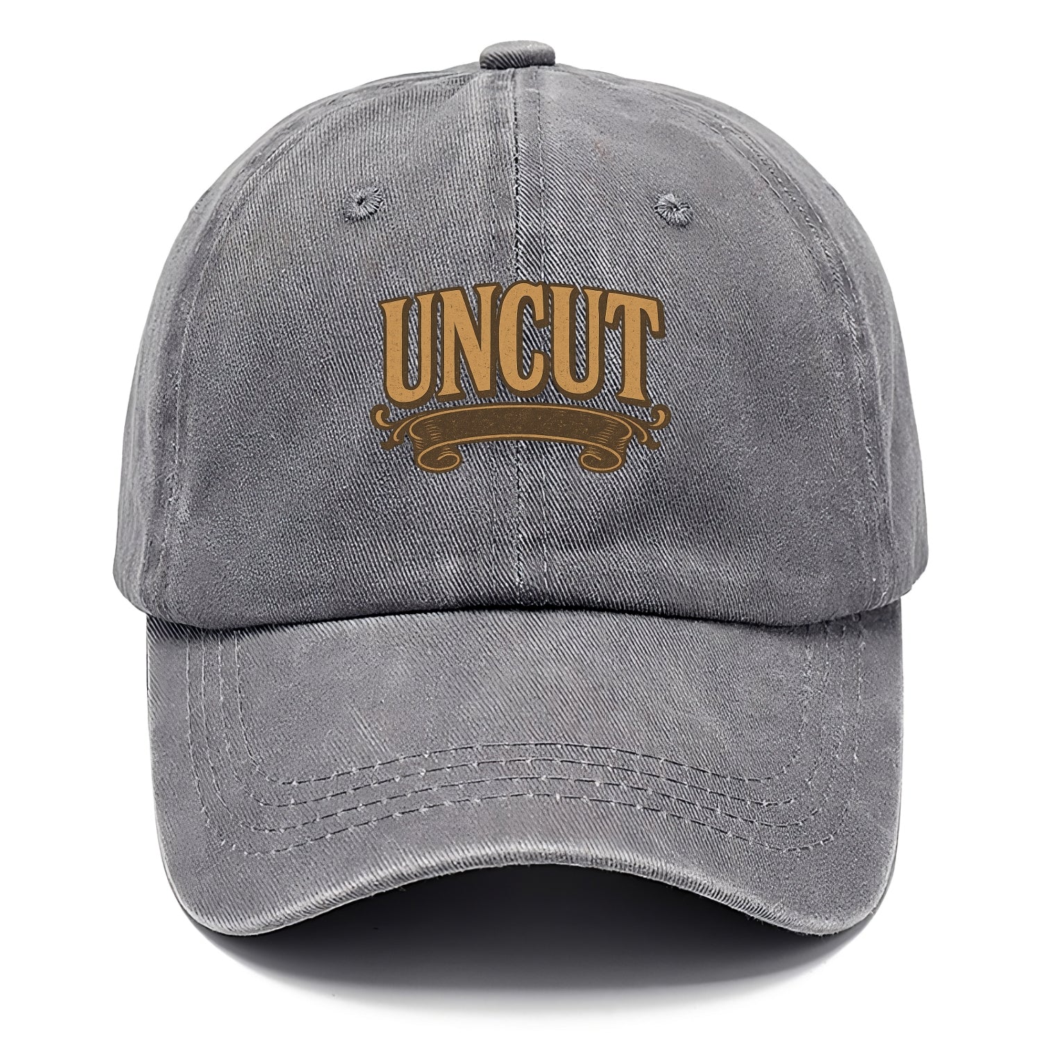 Bold typography design - "UNCUT" - pure, undiluted, authentic - Classic Cap - Urban Haze(Grey)