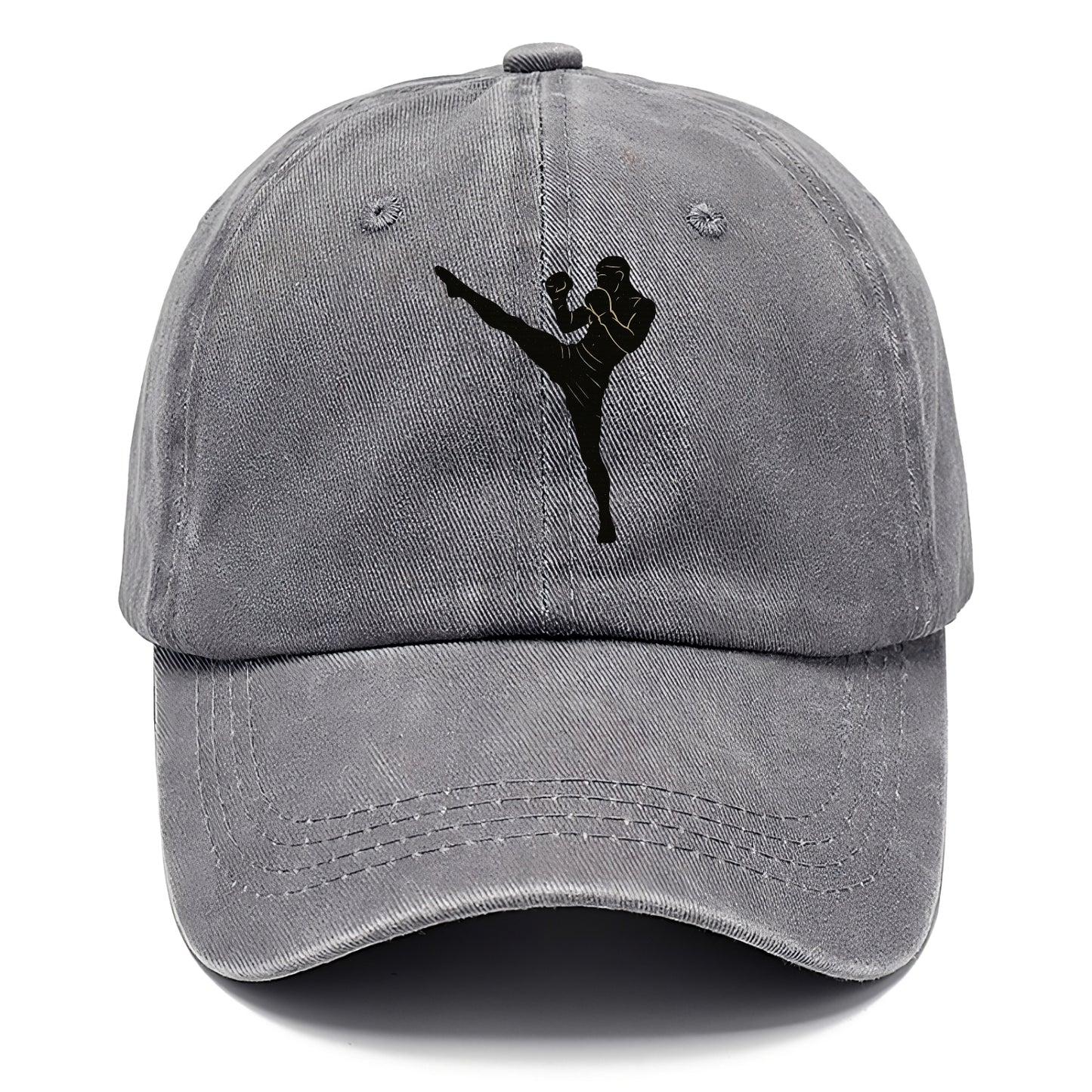 Kickboxer delivering roundhouse kick - Classic Cap - Urban Haze(Grey)