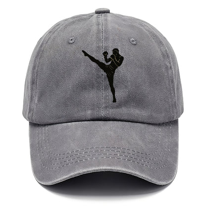 Kickboxer delivering roundhouse kick - Classic Cap - Urban Haze(Grey)