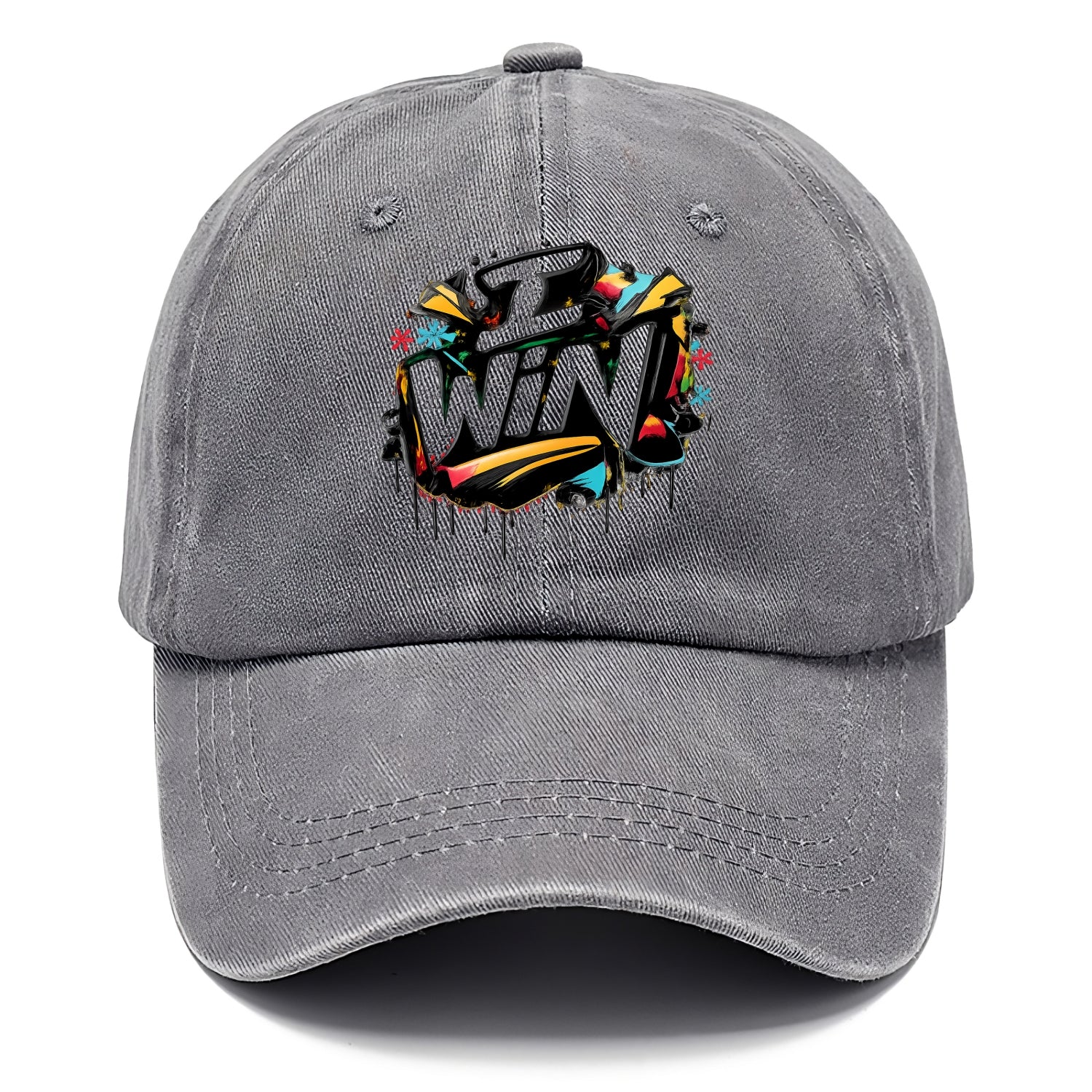 Bold typography design - "I WIN" - victory mindset, winning - Classic Cap - Urban Haze(Grey)