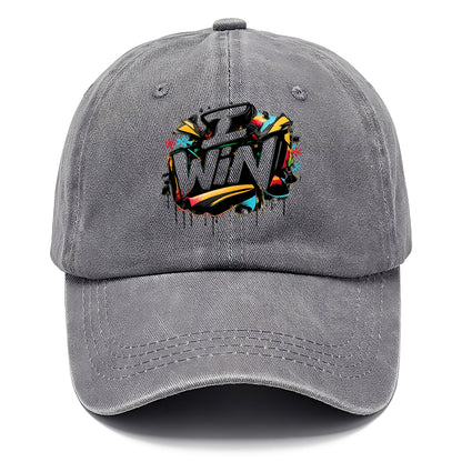 Bold typography design - "I WIN" - victory mindset, winning - Classic Cap - Urban Haze(Grey)