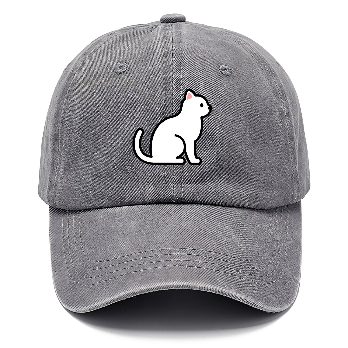 Domestic Shorthair - White classic flat side profile - Classic Cap - Urban Haze(Grey)