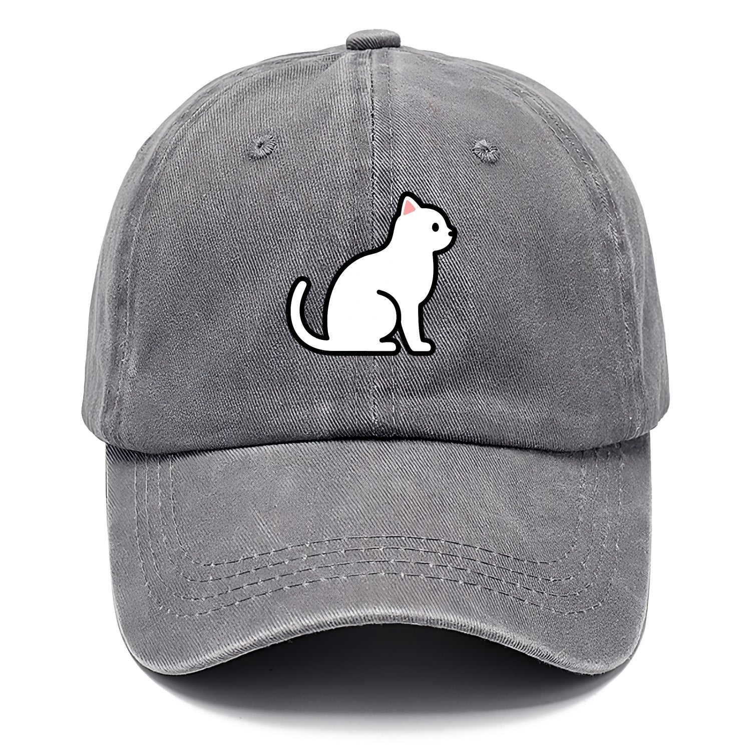 Domestic Shorthair - White classic flat side profile - Classic Cap - Urban Haze(Grey)