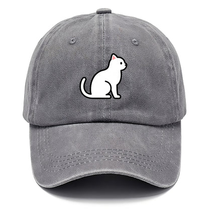 Domestic Shorthair - White classic flat side profile - Classic Cap - Urban Haze(Grey)