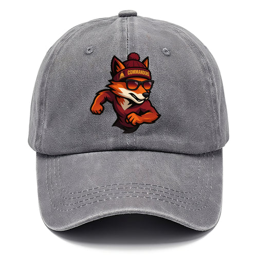 Washington Fox wearing Commanders beanie with Capitol patch and wayfarer sunglasses - Classic Cap