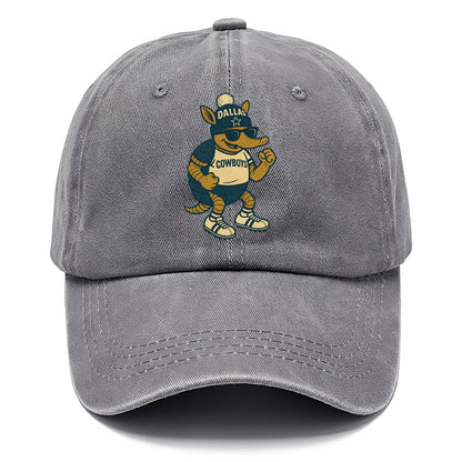 Dallas Armadillo wearing Cowboys beanie with lone star patch and wayfarer sunglasses - Classic Cap - Urban Haze(Grey)