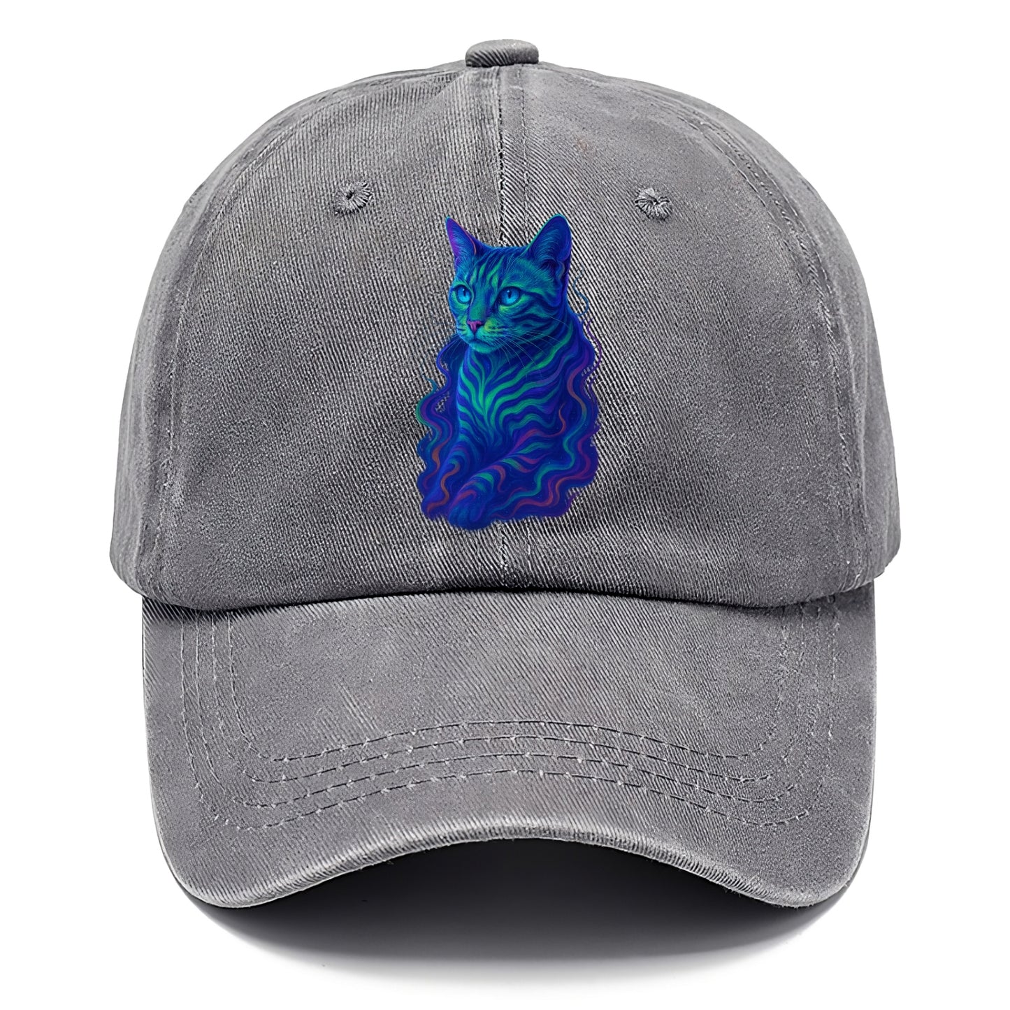 Exotic Bengal cat with aurora borealis colors flowing through its stripes, green and - Classic Cap - Urban Haze(Grey)