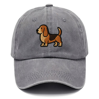 Basset Hound - Trendy low-rider design with prominent black outline - Classic Cap - Urban Haze(Grey)
