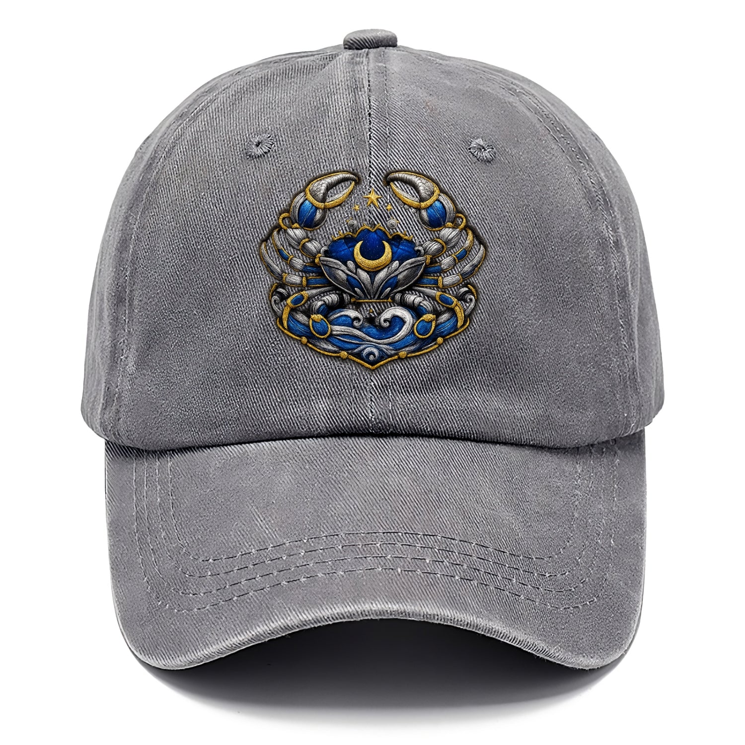 CANCER CRAB - protective crab in silver and blue , water sign - Classic Cap - Urban Haze(Grey)