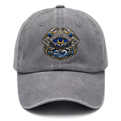 CANCER CRAB - protective crab in silver and blue , water sign - Classic Cap - Urban Haze(Grey)