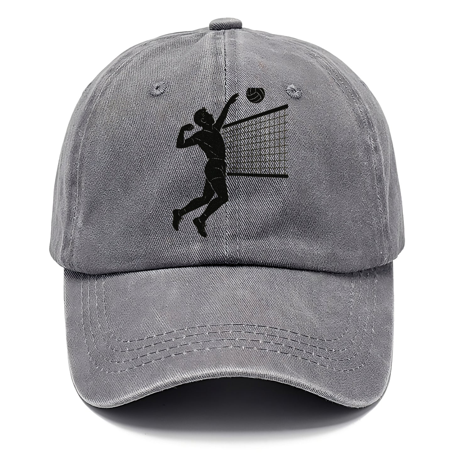 Volleyball player spiking at the net - Classic Cap - Urban Haze(Grey)