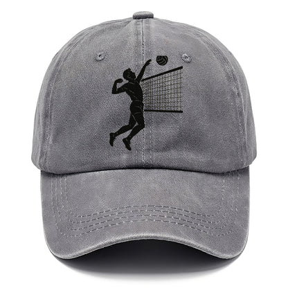 Volleyball player spiking at the net - Classic Cap - Urban Haze(Grey)