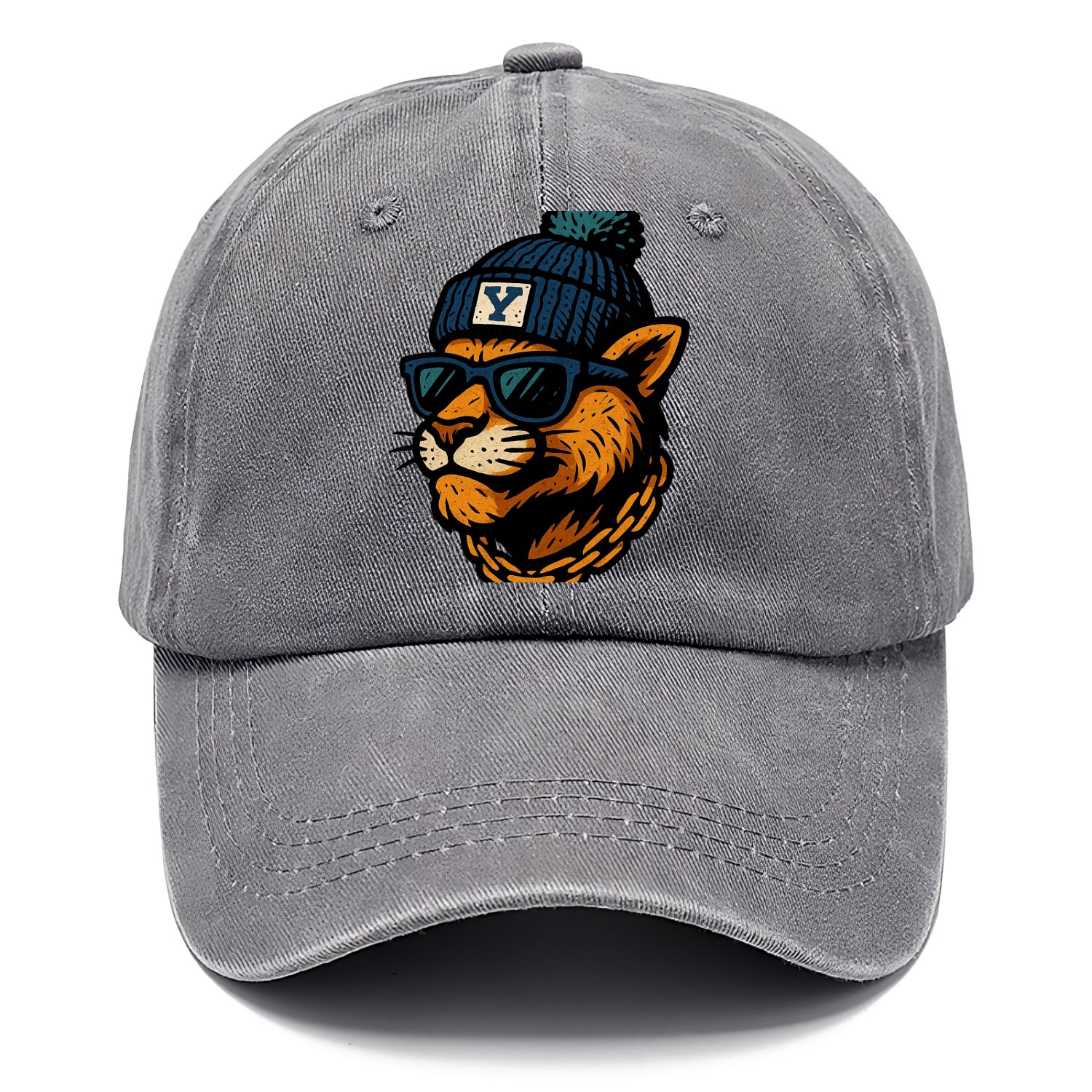 Provo Cougar wearing BYU beanie with Y patch - Classic Cap - Urban Haze(Grey)