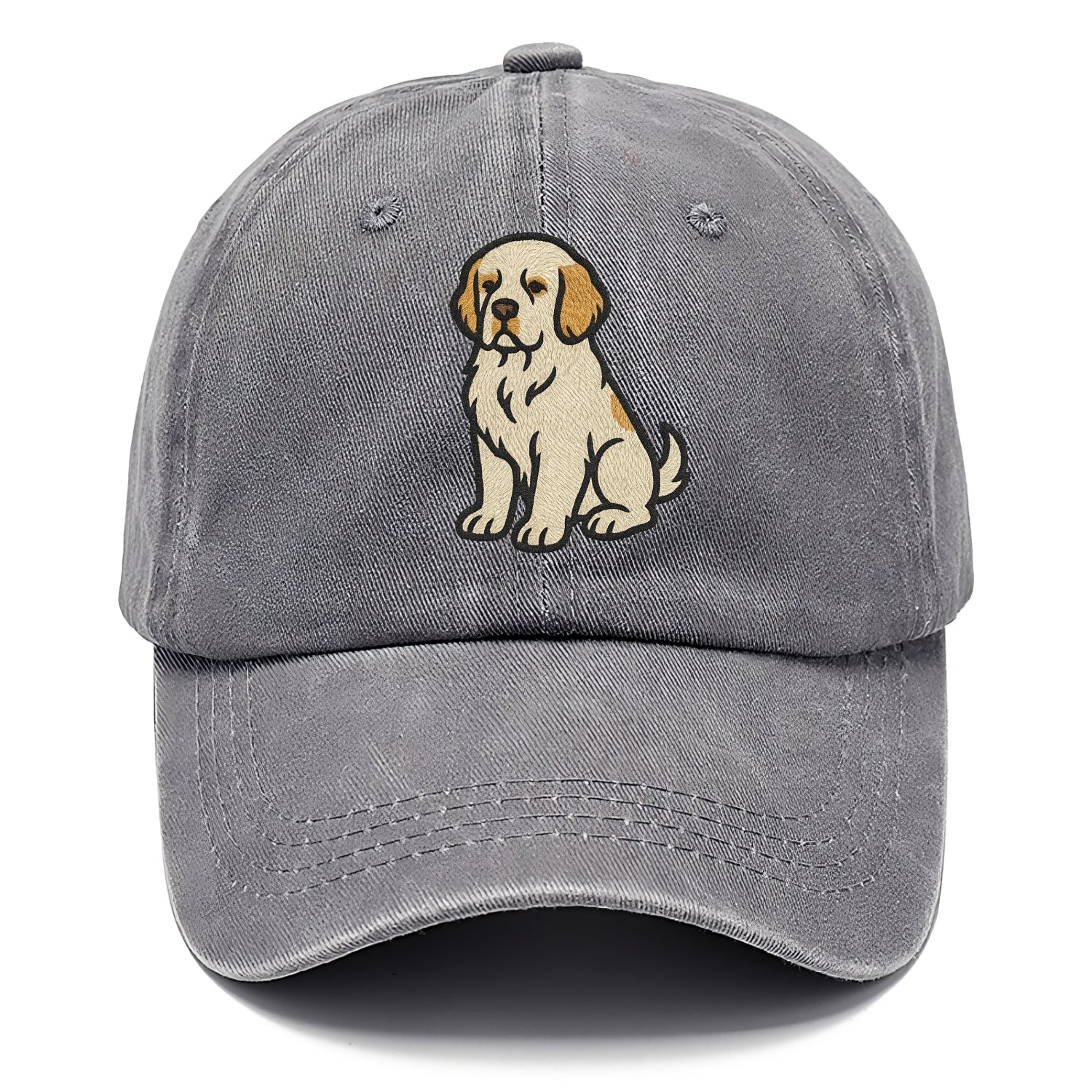 Clumber Spaniel - White with lemon markings embroidered pose - Classic Cap - Urban Haze(Grey)