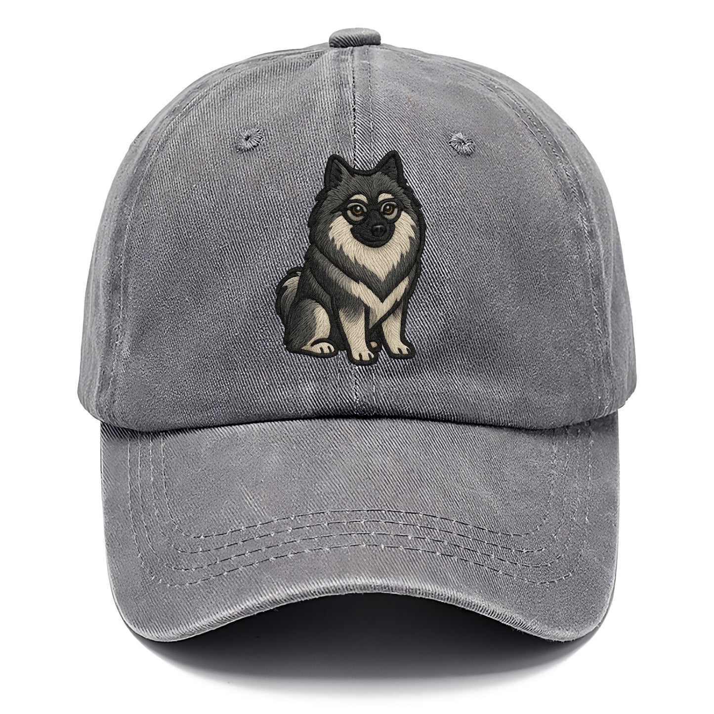 Keeshond - Gray and black spectacles embroidered design - Classic Cap - Urban Haze(Grey)