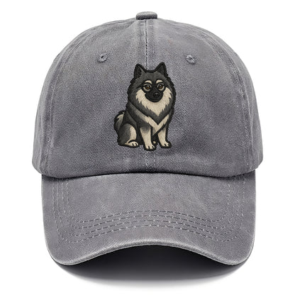 Keeshond - Gray and black spectacles embroidered design - Classic Cap - Urban Haze(Grey)
