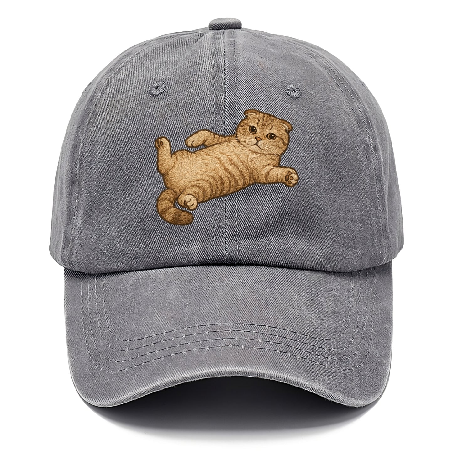 Scottish Fold  fully relaxed sprawled ou Classic Cap - Urban Haze(Grey)