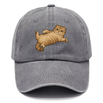 Scottish Fold  fully relaxed sprawled ou Classic Cap - Urban Haze(Grey)