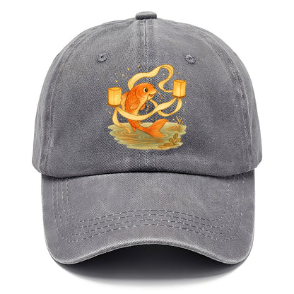 Koi weaving silk streamers through floating lanterns on tranquil water - Classic Cap - Urban Haze(Grey)