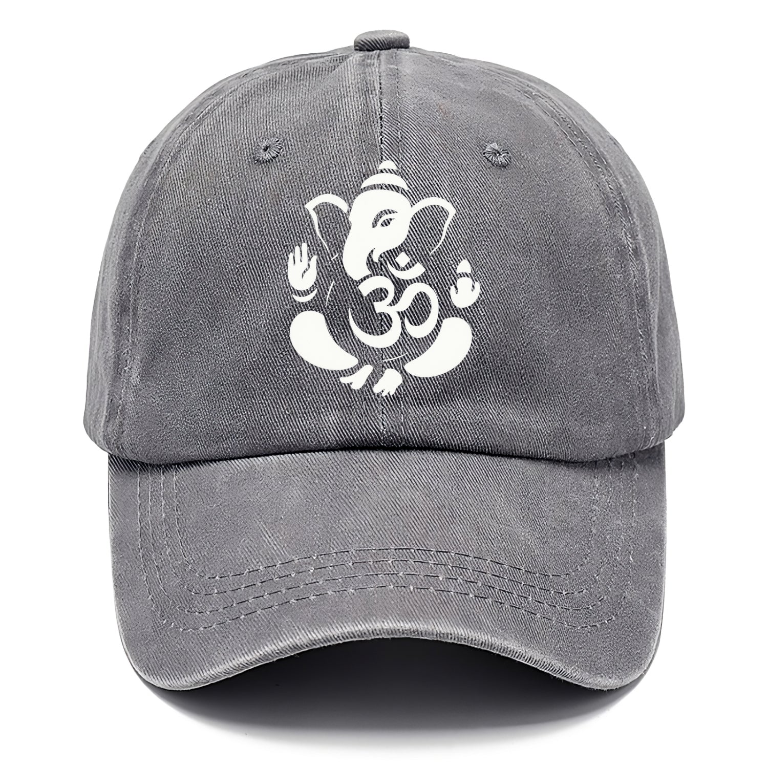 Ganesha elephant silhouette - negative space creates om symbol - Classic Cap - Urban Haze(Grey)