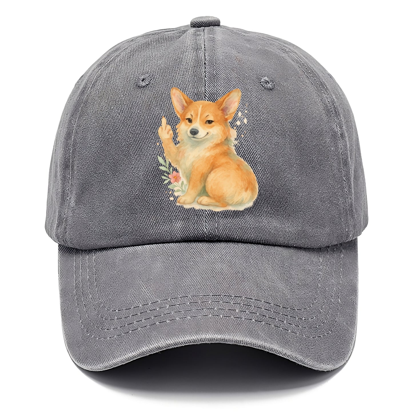 Corgi short legs and fluffy butt, one stubby paw up with sass - Classic Cap - Urban Haze(Grey)