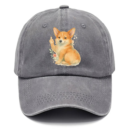 Corgi short legs and fluffy butt, one stubby paw up with sass - Classic Cap - Urban Haze(Grey)