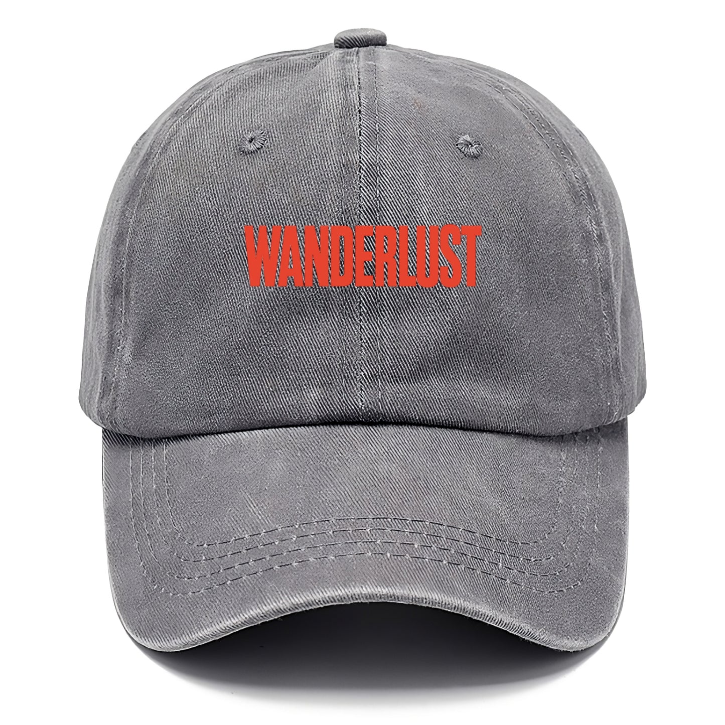 Bold typography design - "WANDERLUST" - desire to travel, explore the world - Classic Cap - Urban Haze(Grey)