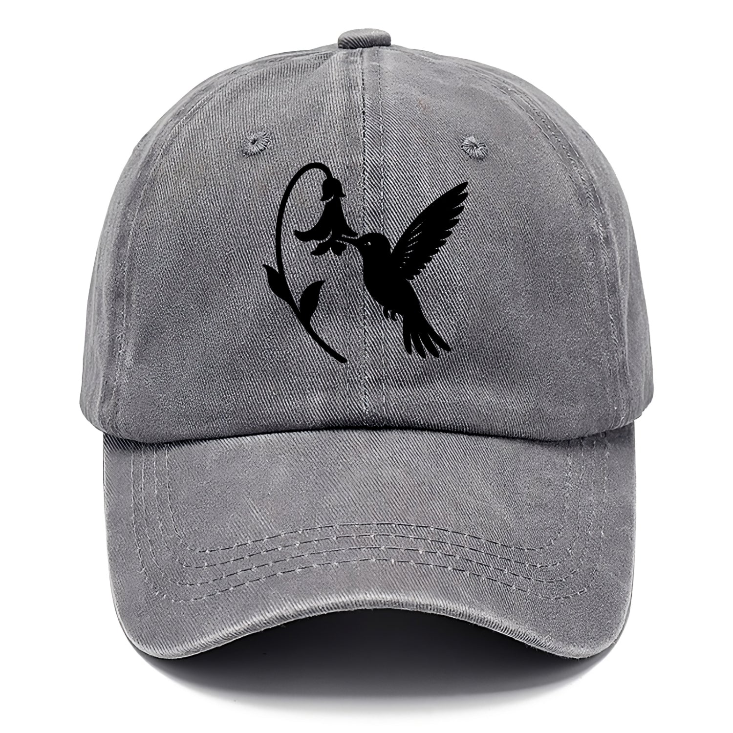 Hummingbird hovering at flower - Classic Cap - Urban Haze(Grey)