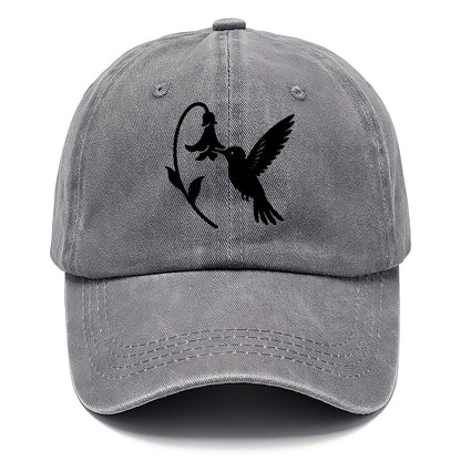 Hummingbird hovering at flower - Classic Cap - Urban Haze(Grey)