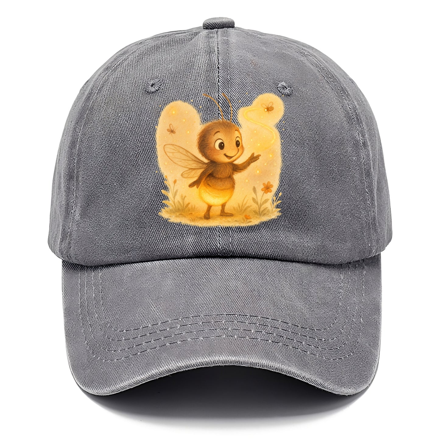 Firefly choreographer arranging synchronized light patterns over a meadow stage - Classic Cap - Urban Haze(Grey)