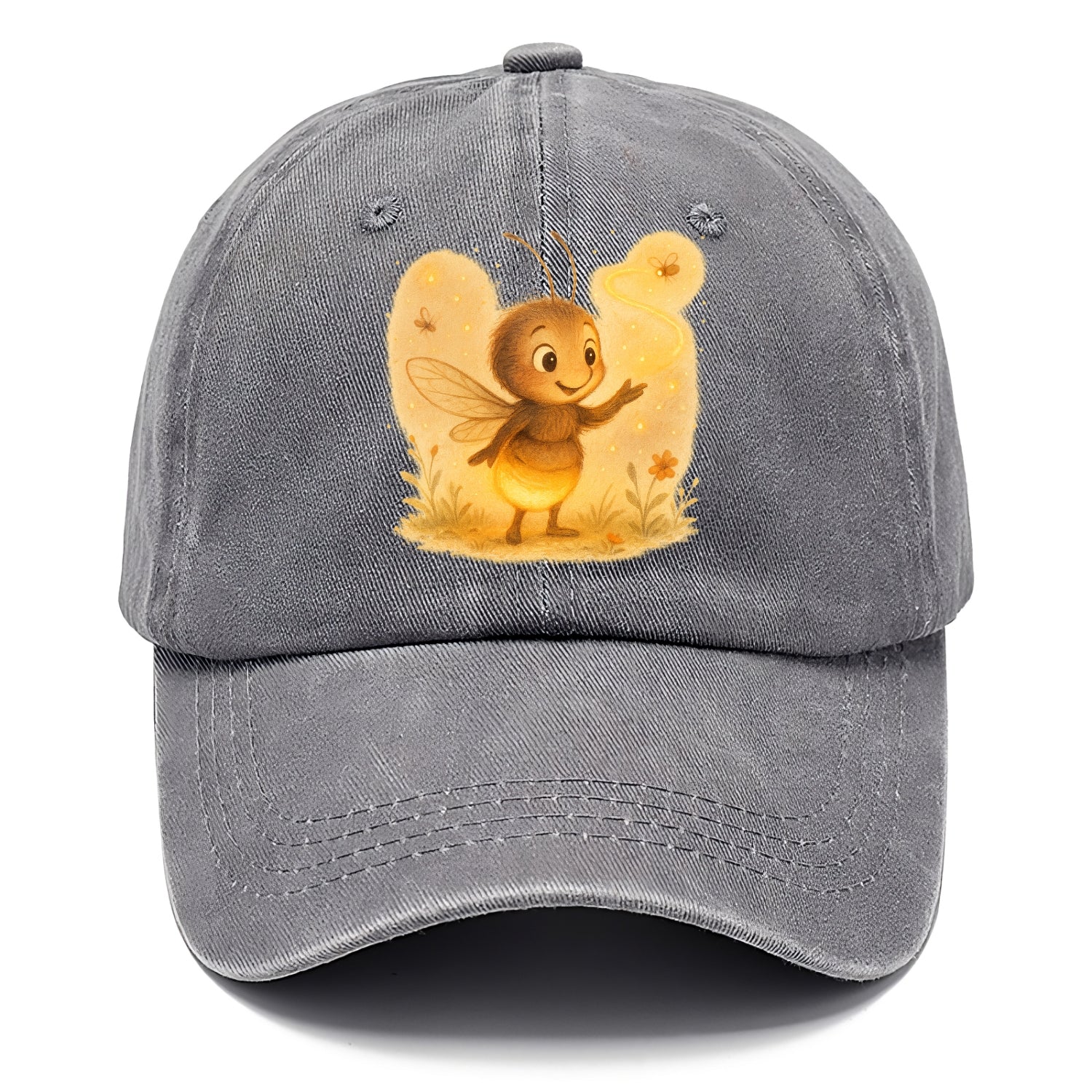 Firefly choreographer arranging synchronized light patterns over a meadow stage - Classic Cap - Urban Haze(Grey)