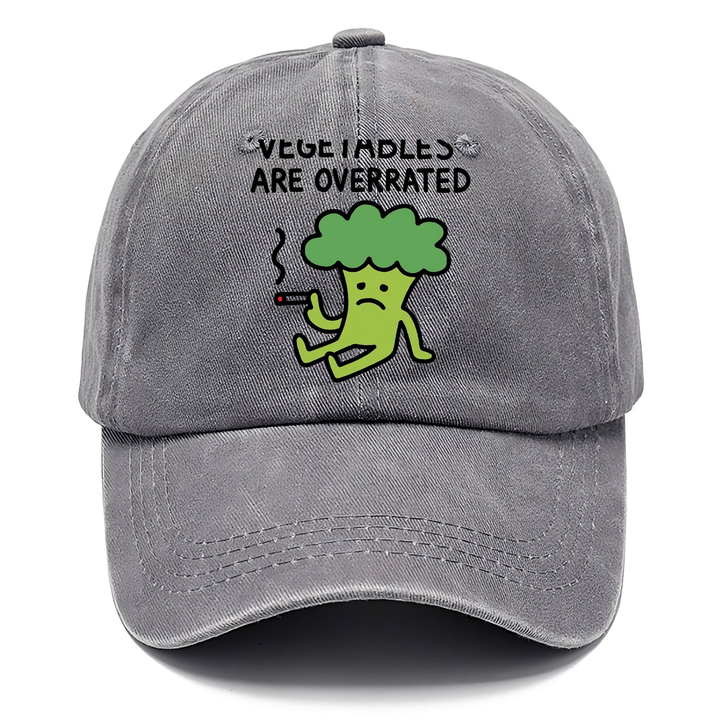 VEGETABLES ARE OVERRATED | Rebellious broccoli smoking - Classic Cap - Urban Haze(Grey)