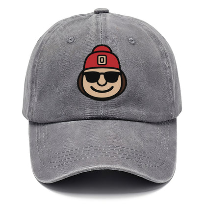 Columbus Brutus wearing Ohio State beanie with Block O patch - Classic Cap - Urban Haze(Grey)