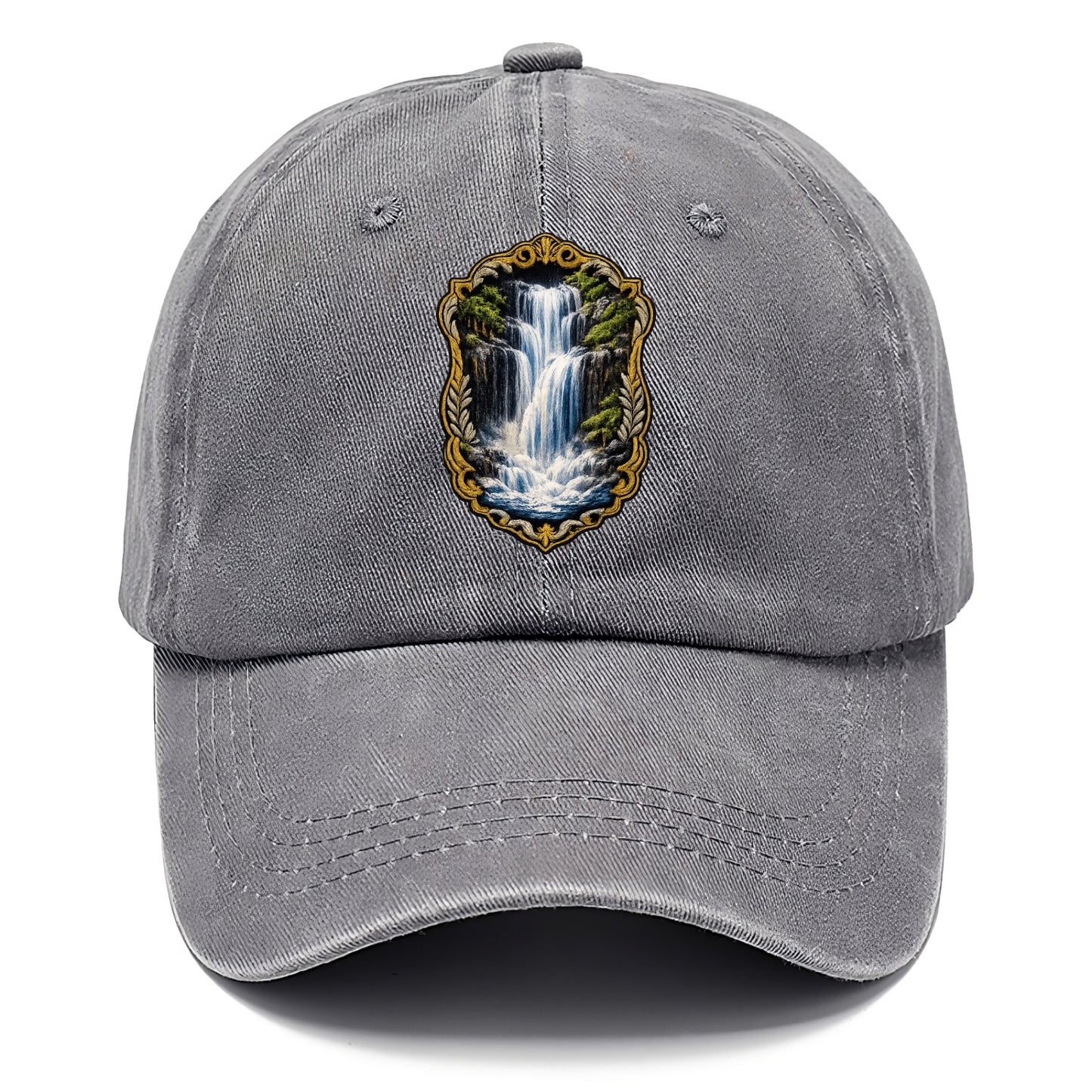 WATERFALL CASCADE - falling water with mist in blue and white , nature wonder - Classic Cap - Urban Haze(Grey)