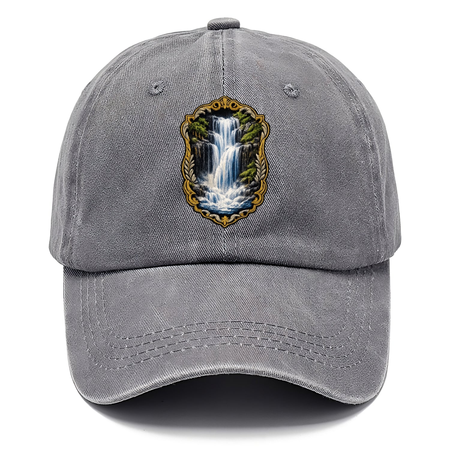 WATERFALL CASCADE - falling water with mist in blue and white , nature wonder - Classic Cap - Urban Haze(Grey)