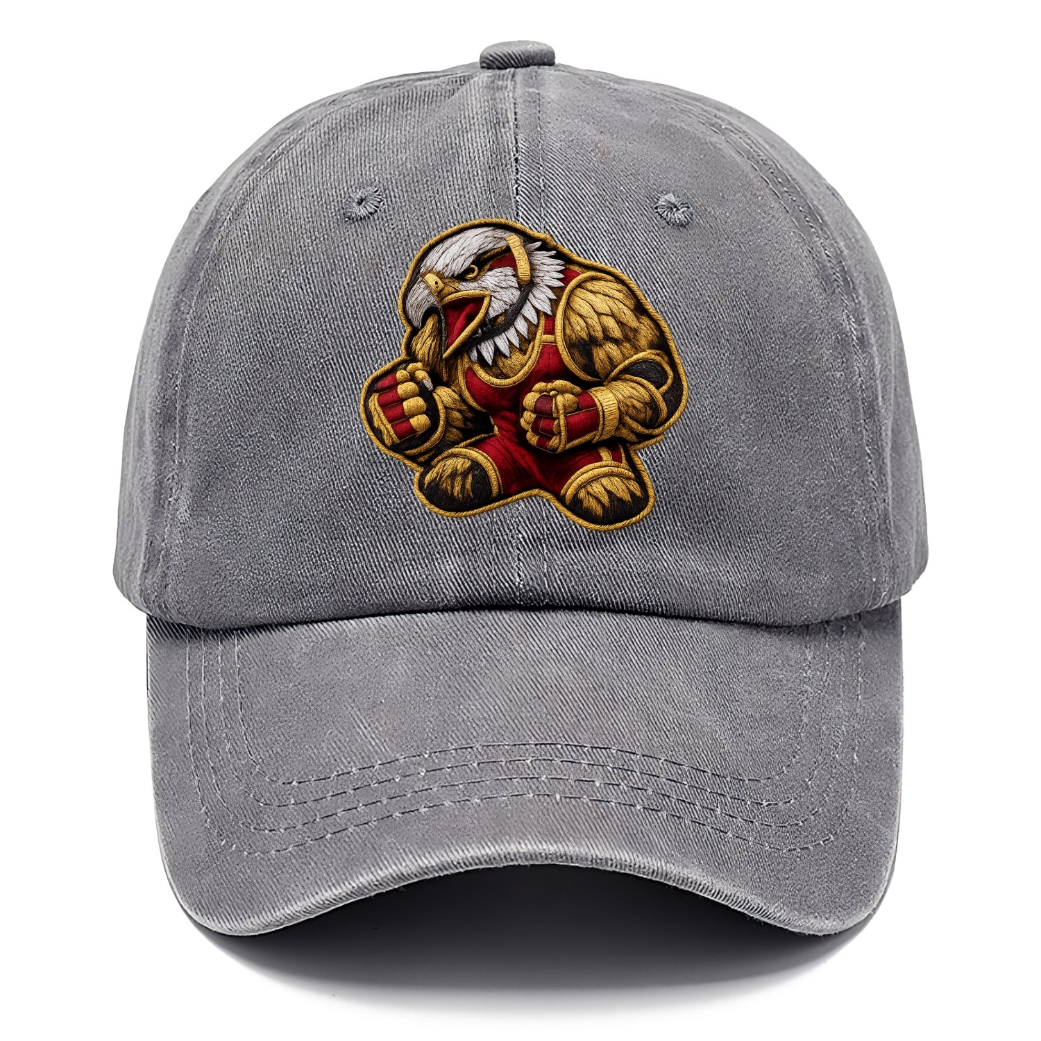 Embroidered patch design - WRESTLING EAGLE - fierce eagle with wrestling singlet in - Classic Cap - Urban Haze(Grey)