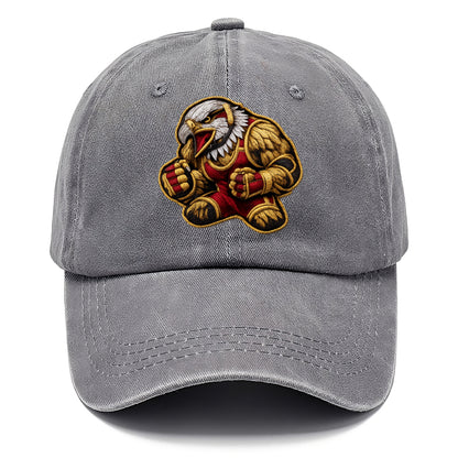 Embroidered patch design - WRESTLING EAGLE - fierce eagle with wrestling singlet in - Classic Cap - Urban Haze(Grey)