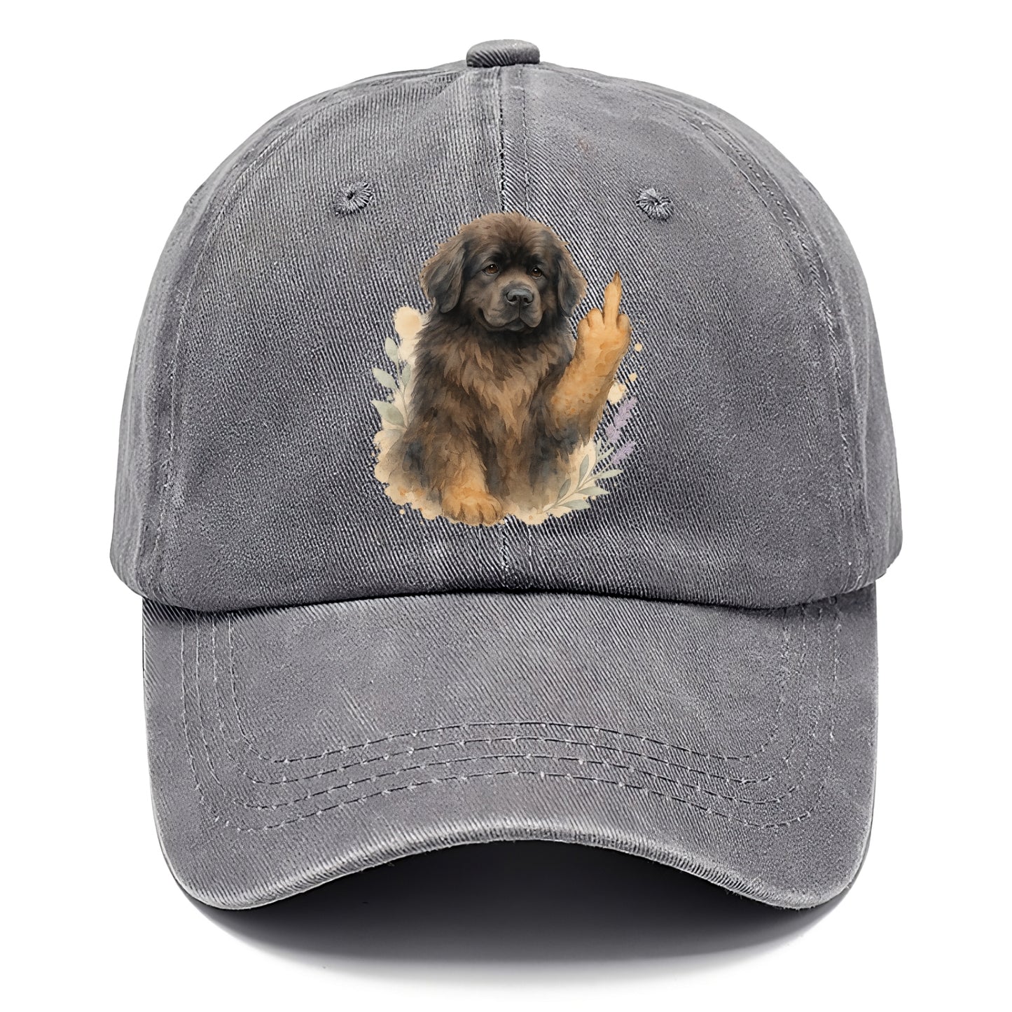 Newfoundland fluffy bear-like with webbed paws, massive gentle paw up - Classic Cap - Urban Haze(Grey)