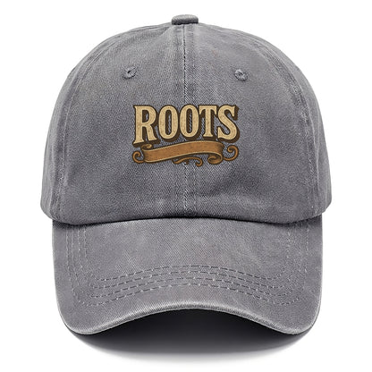 Bold typography design - "ROOTS" - where you come from, heritage - Classic Cap - Urban Haze(Grey)