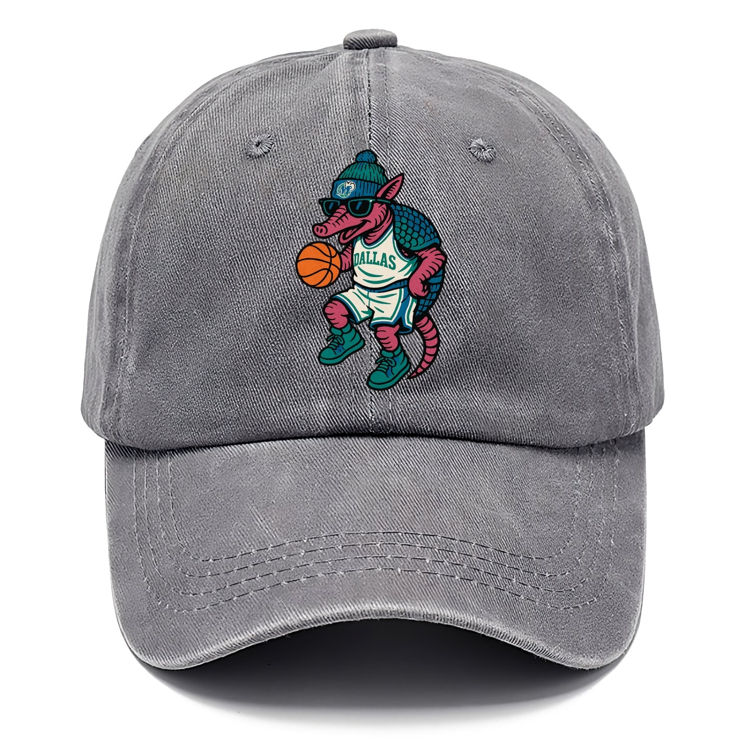 Dallas Armadillo wearing Mavericks beanie with cowboy hat patch and wayfarer - Classic Cap - Urban Haze(Grey)