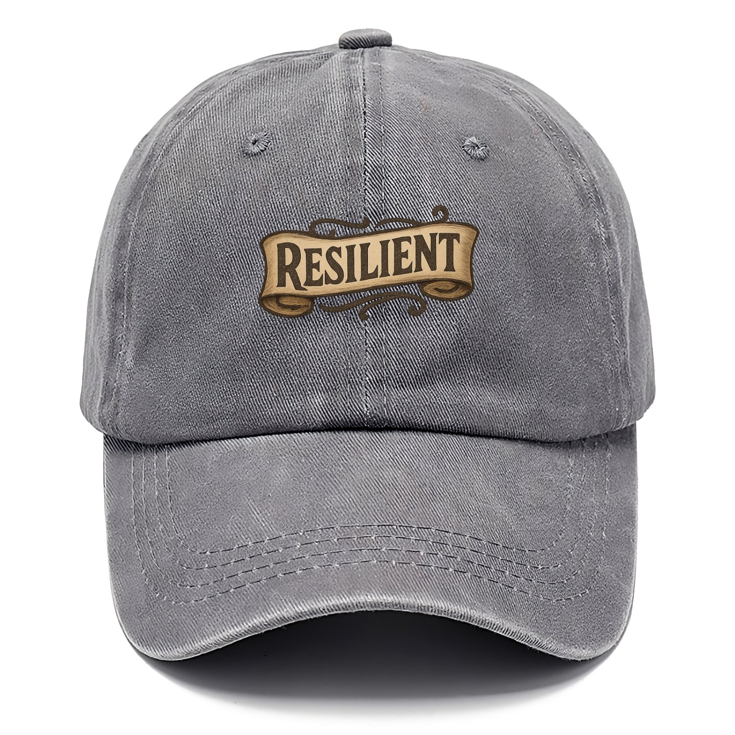 Bold typography design - "RESILIENT" - bouncing back, unbreakable spirit - Classic Cap - Urban Haze(Grey)
