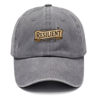 Bold typography design - "RESILIENT" - bouncing back, unbreakable spirit - Classic Cap - Urban Haze(Grey)