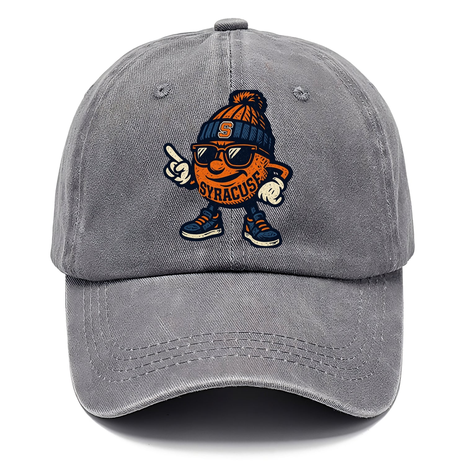 Syracuse Orange wearing Syracuse beanie with S patch - Classic Cap - Urban Haze(Grey)