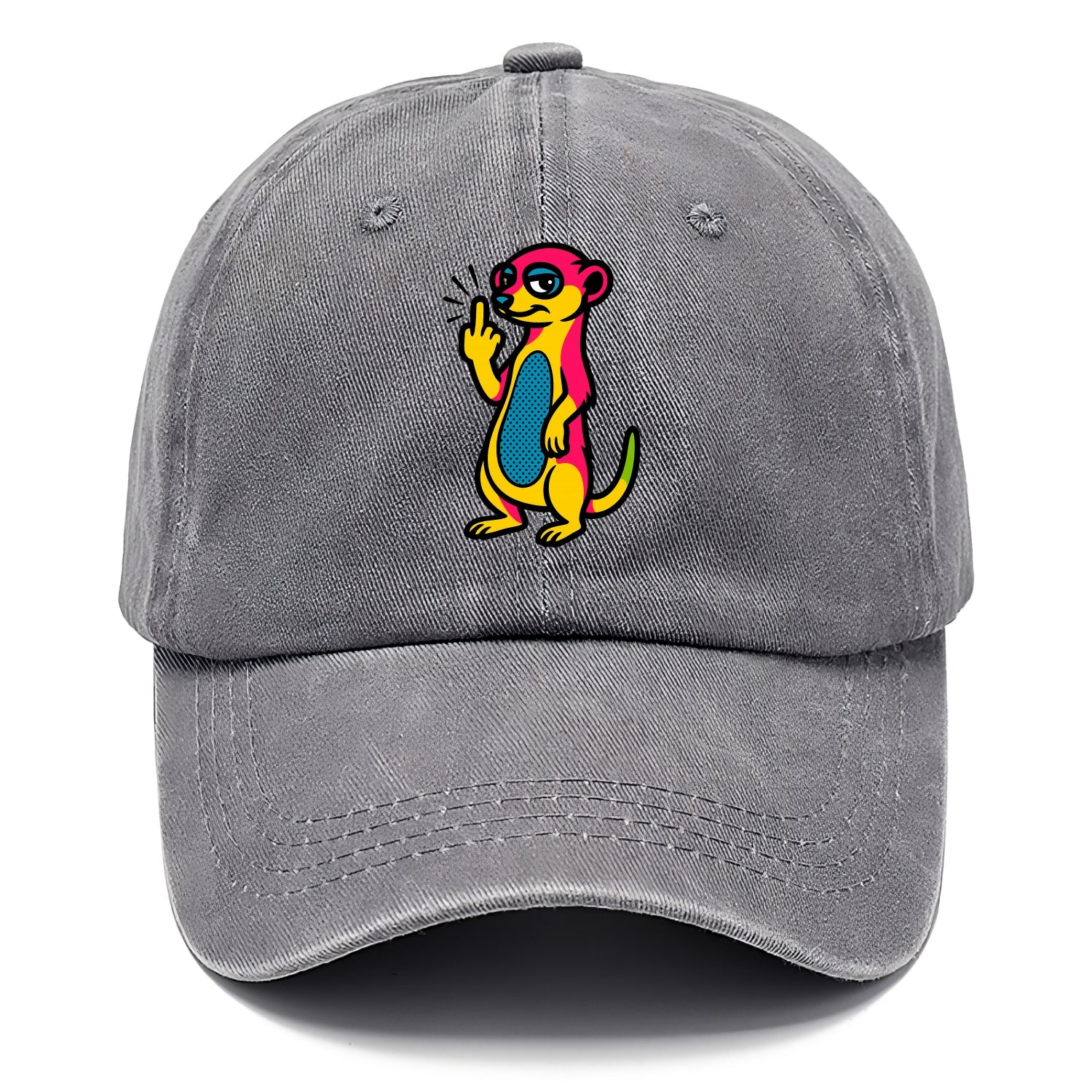 cute meerkat standing guard on hind legs, one front paw raised in sassy salute - Classic Cap - Urban Haze(Grey)