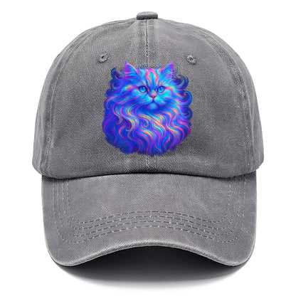 Luxurious Persian cat with flowing fur that refracts into rainbow prisms, soft pastel - Classic Cap - Urban Haze(Grey)