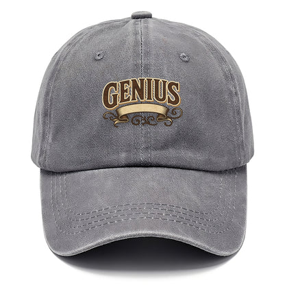 Bold typography design - "GENIUS" - exceptional intelligence, brilliance - Classic Cap - Urban Haze(Grey)