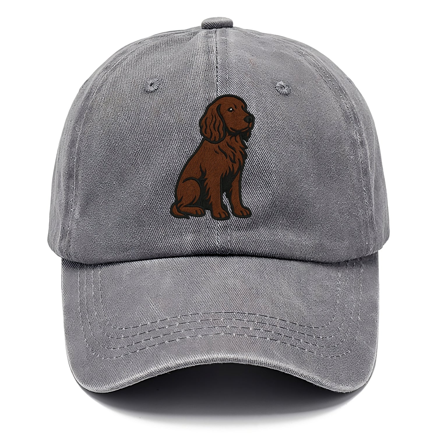 Field Spaniel - Liver colored embroidered sitting design - Classic Cap - Urban Haze(Grey)