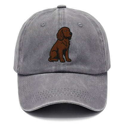 Field Spaniel - Liver colored embroidered sitting design - Classic Cap - Urban Haze(Grey)
