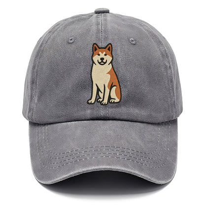 Akita - White and red sitting pose - Classic Cap - Urban Haze(Grey)