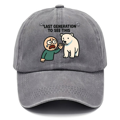 Person waving goodbye to polar bear - "Last generation to see this" - extinction grief - Classic Cap - Urban Haze(Grey)